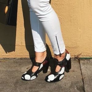 John Fluevog Polkadots t-strap heels pumps